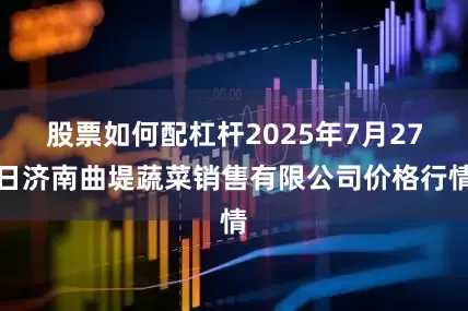 股票如何配杠杆2025年7月27日济南曲堤蔬菜销售有限公司价格行情